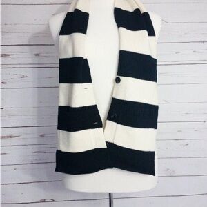 Black and White Striped Scarf